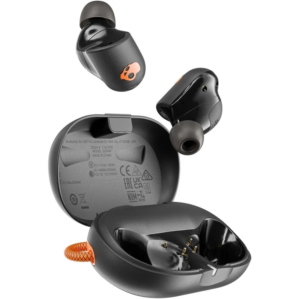 Casti SKULLCANDY Sesh ANC Active S2SAW-S749, True Wireless, Bluetooth, In-Ear, Microfon, Black/Orange