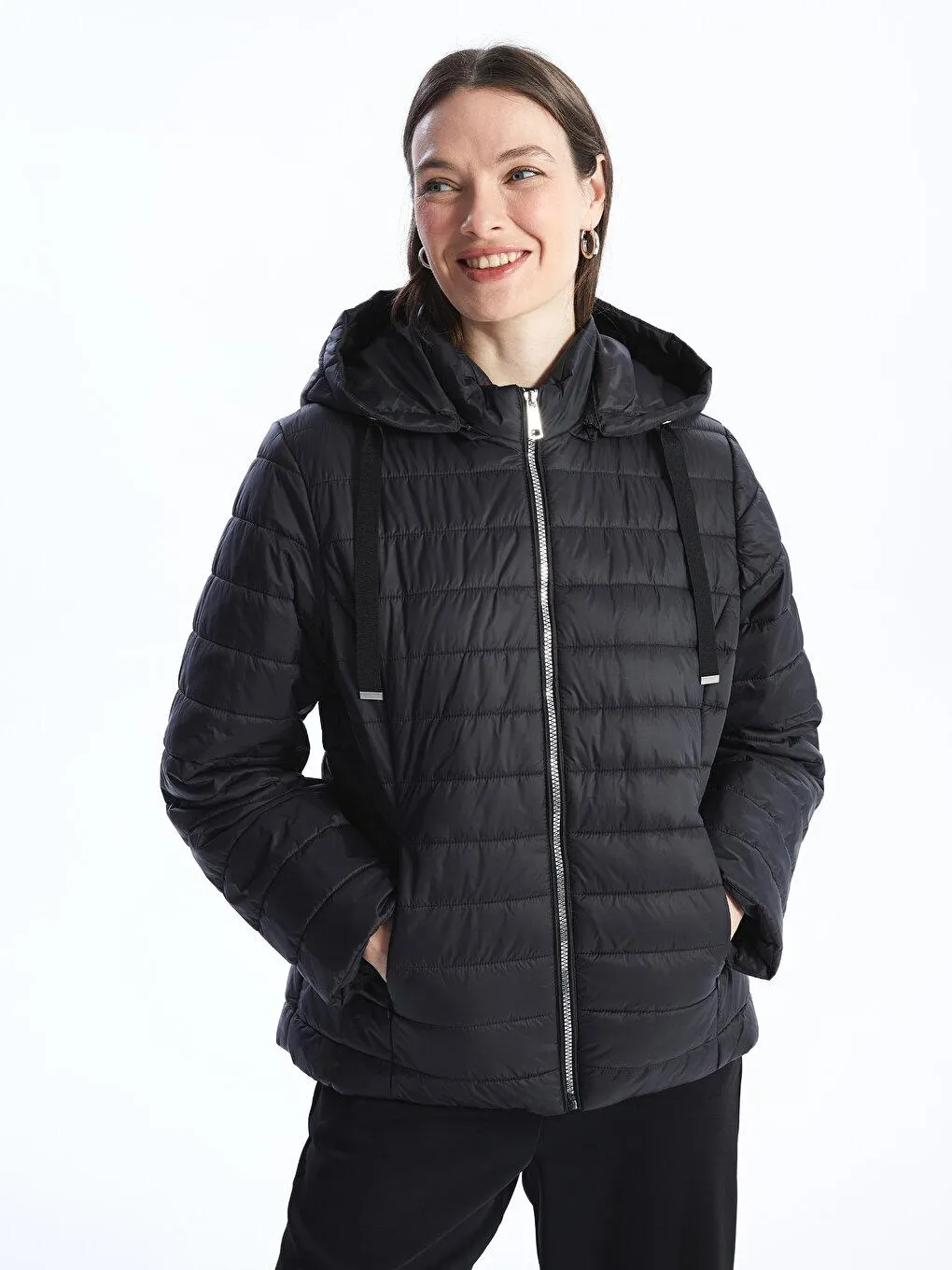 Palton Gonflabil,Cu Mânecă Lungă Şi Cu Glugă Pentru Femei