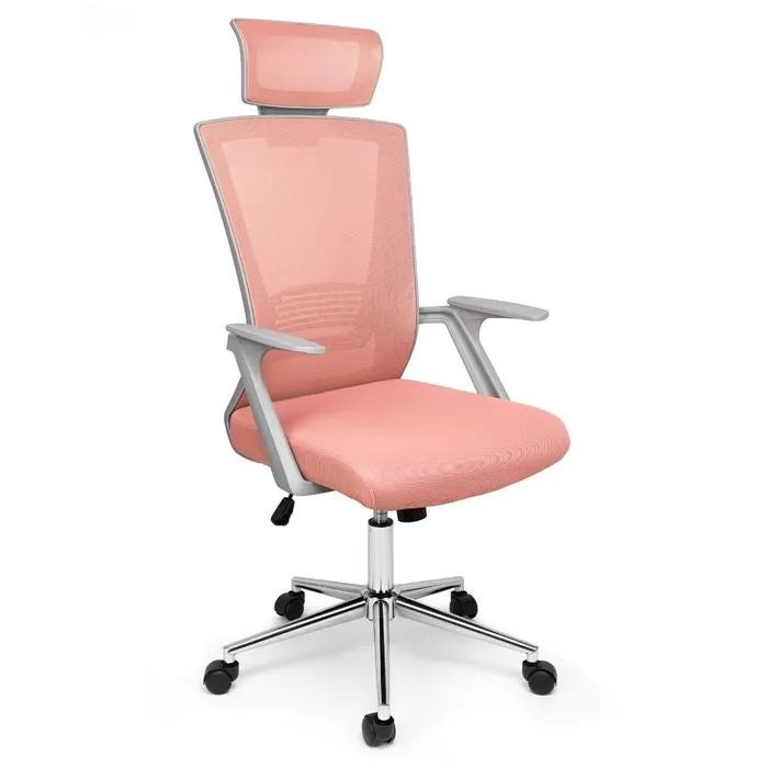 Scaun birou ergonomic Pixy XL, mesh, roz + gri