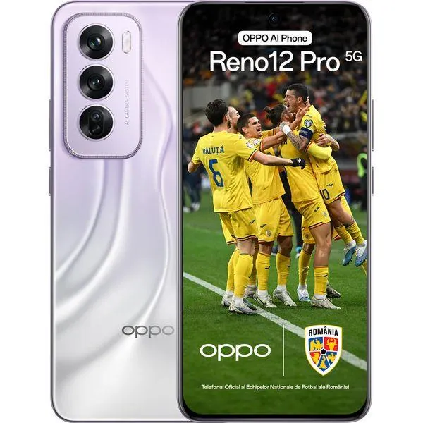 Telefon OPPO Reno12 Pro 5G, 512GB, 12GB RAM, Dual SIM, Nebula Silver + Incarcator 80W Gan