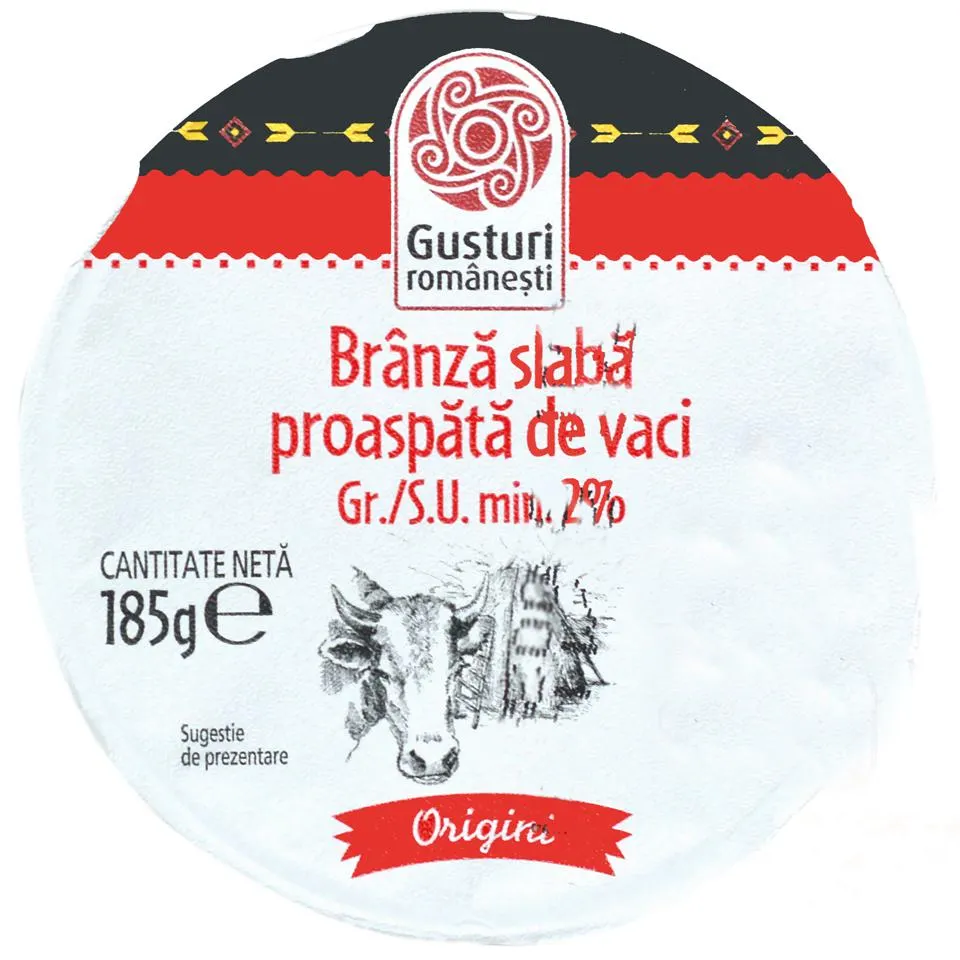 Gusturi romanesti | Branza slaba proaspata de vaci 185g