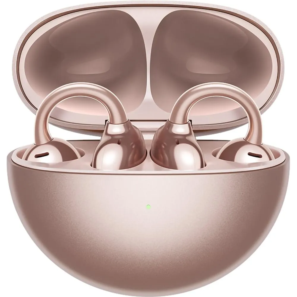Casti HUAWEI FreeClip, True wireless, Bluetooth, Open-ear, Microfon, Carcasa incarcare wireless, Rose Gold