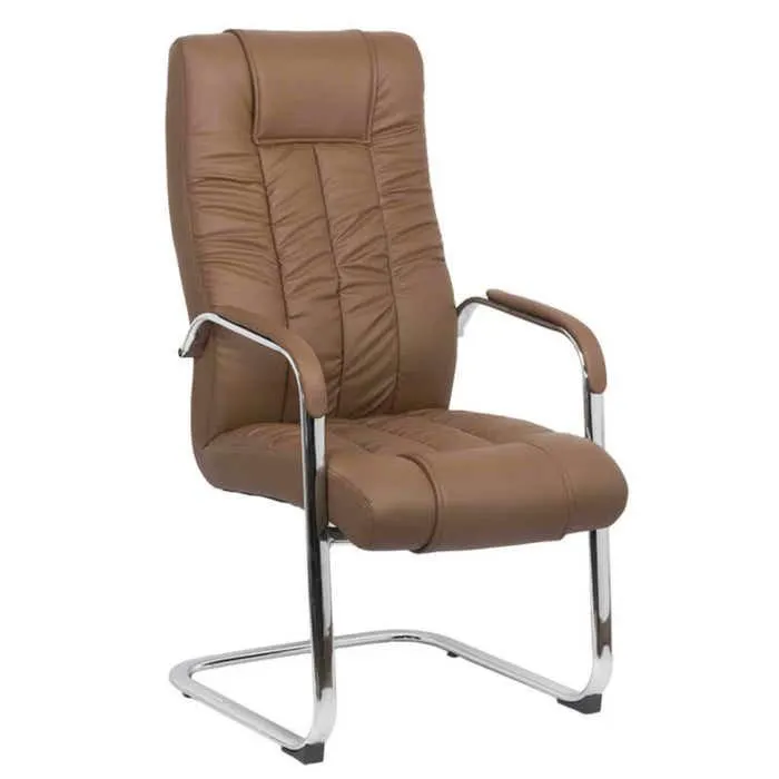 Scaun conferinta OFF 8115, fix, imitatie piele, maro