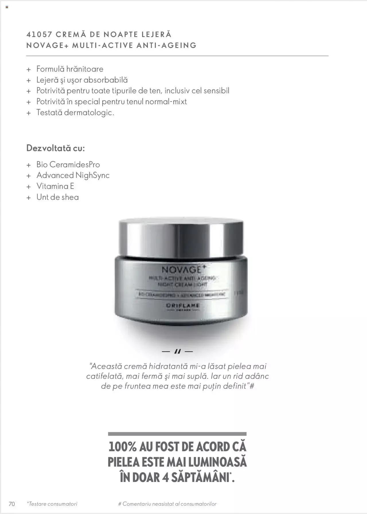 Catalog Oriflame catalog - Ghidul NOVAGE+ de la 1 martie până la 31 decembrie 2023 - Revista Pagina 70