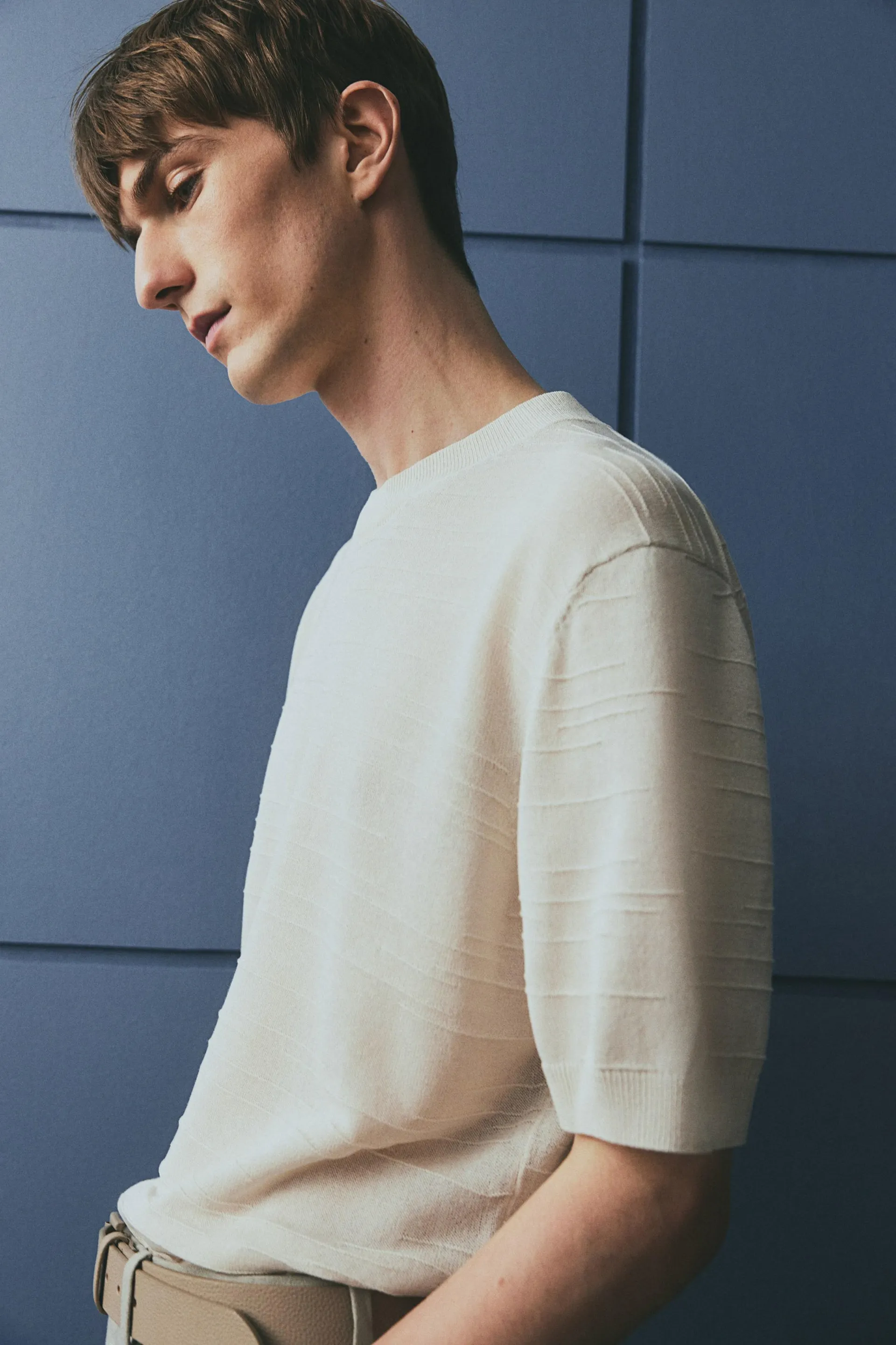 T-shirt coupe classique en fin tricot