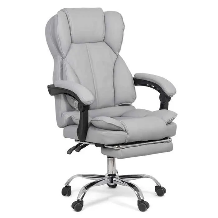Scaun birou directorial OFF 415, rotativ, imitatie piele, gri, 1C