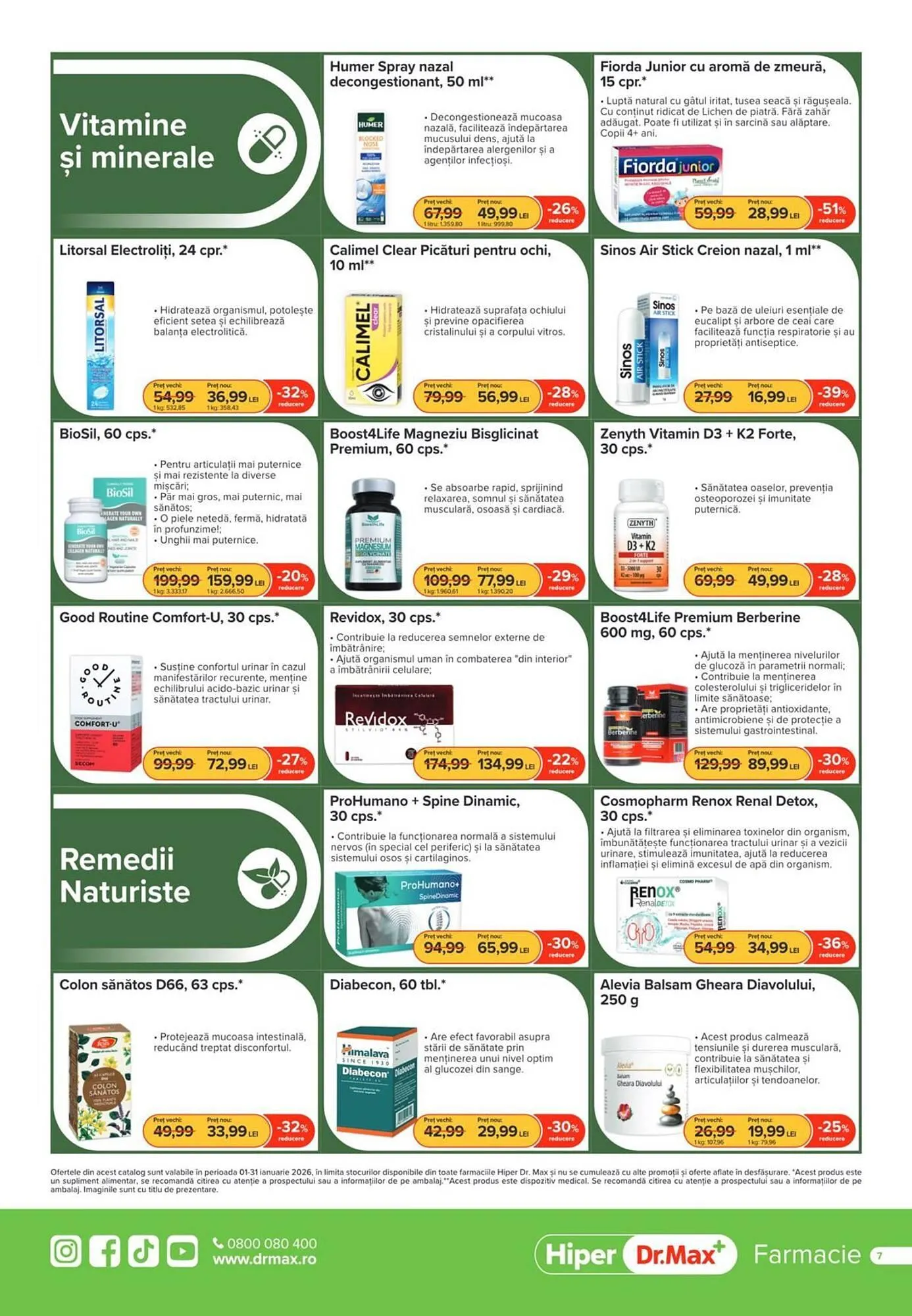 Catalog Catalog Dr.Max de la 1 ianuarie până la 31 ianuarie 2026 - Revista Pagina 7