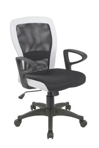 Scaun birou in plasă negru, alb