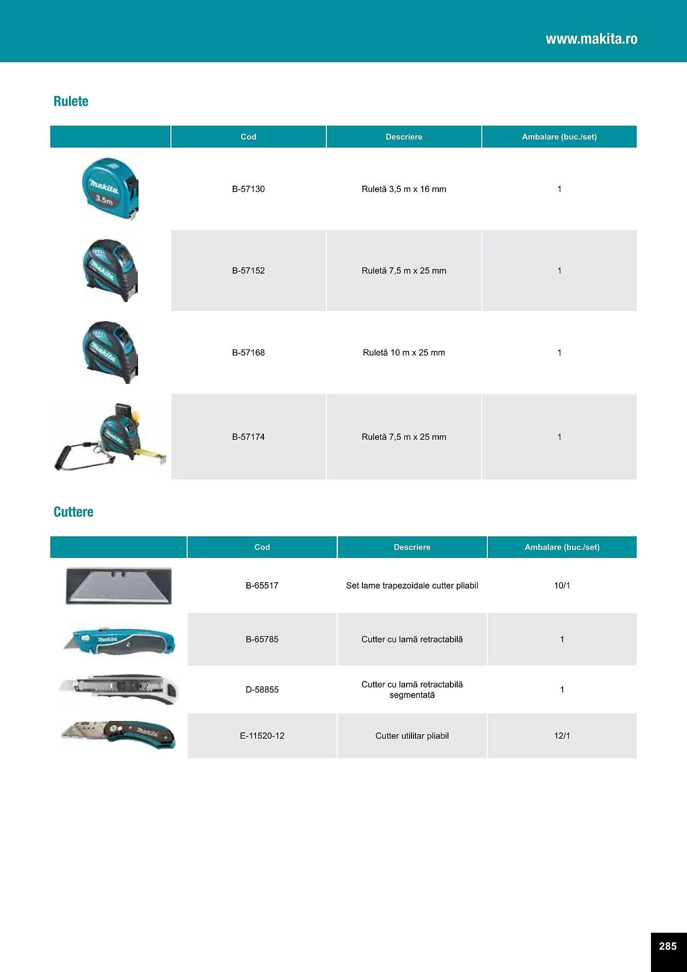 Catalog Makita catalog de la 27 iulie până la 31 decembrie 2023 - Revista Pagina 285