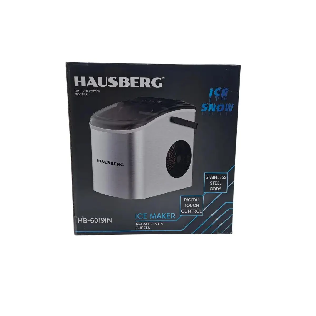 Aparat de preparat gheata Hausberg HB-6019IN, 1.2 litri, Argintiu