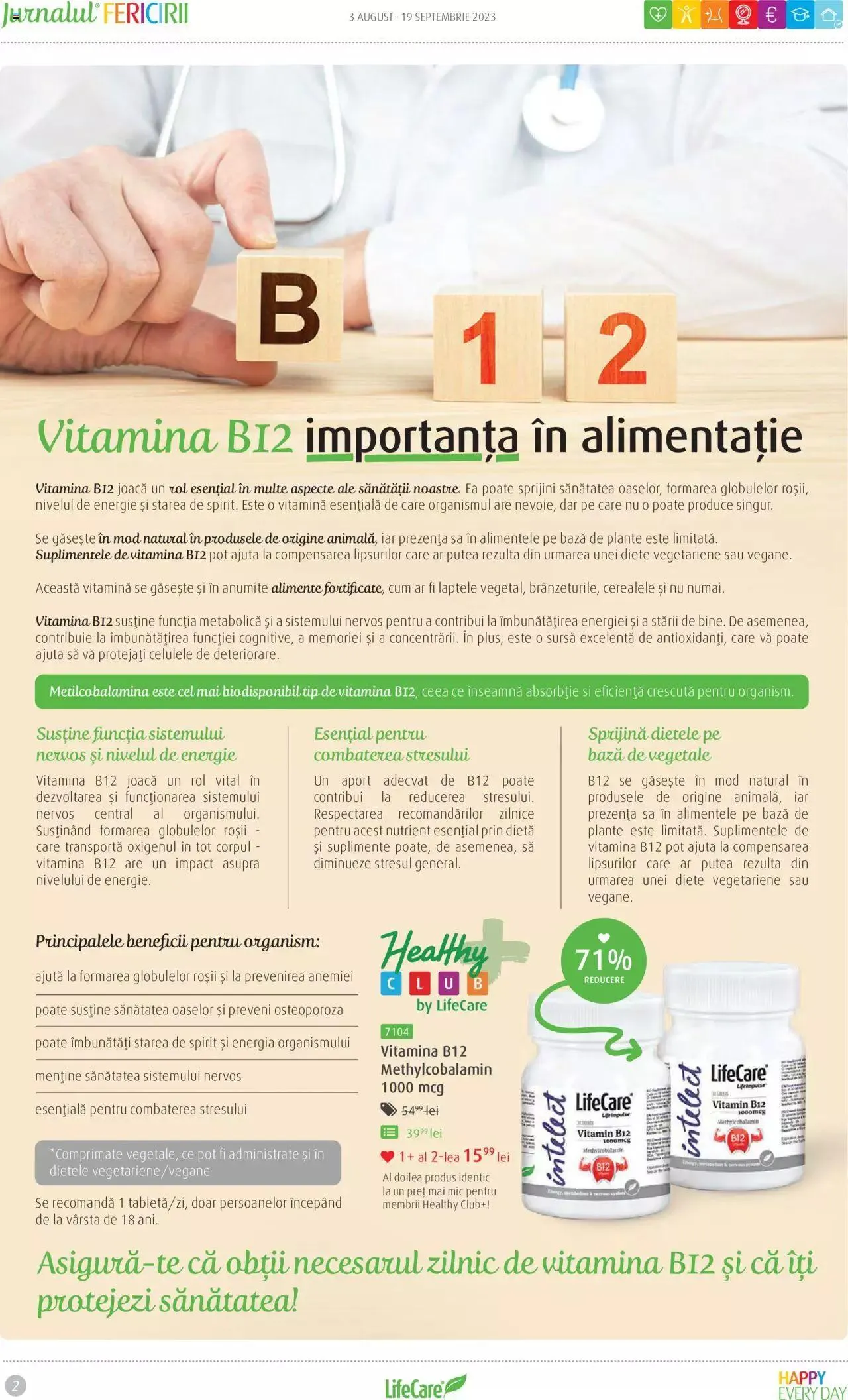 Catalog Life Care catalog - Jurnalul Fericirii August/Septembrie de la 3 august până la 19 septembrie 2023 - Revista Pagina 2