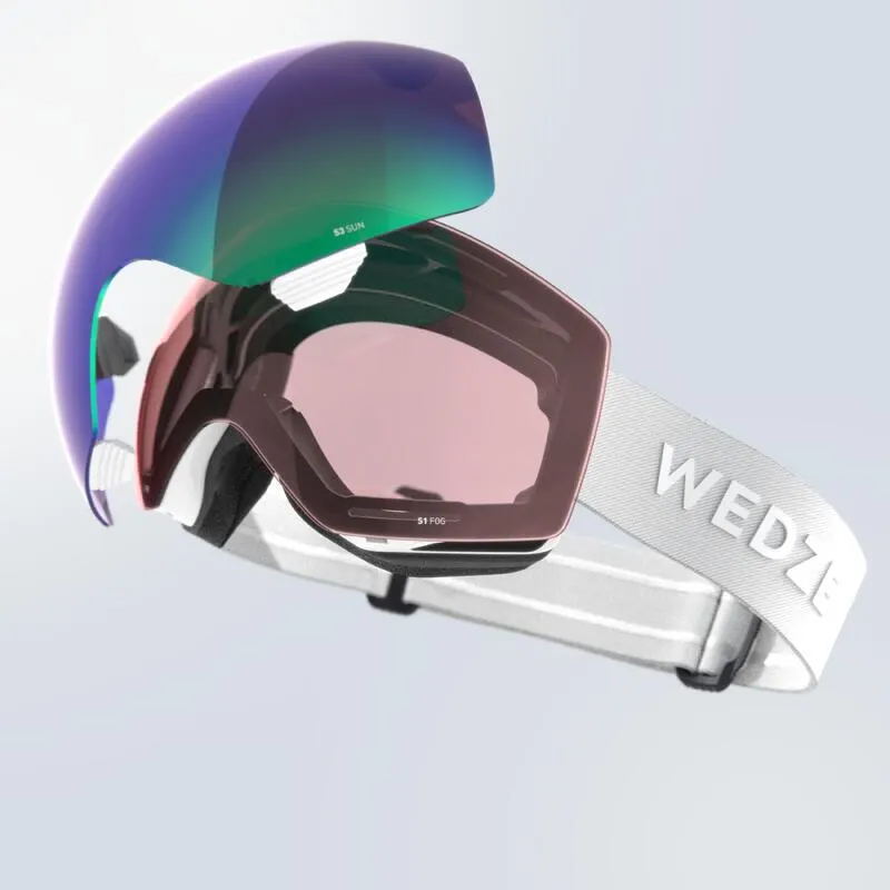 Ochelari de schi/snowboard G 900 Orice Vreme Alb Copii/Adulți
