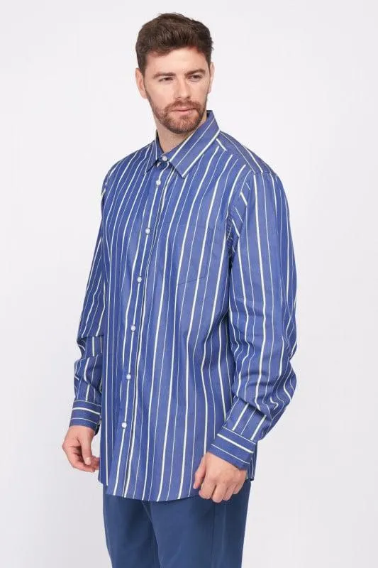 Timeout - Camasa barbat comfort cu maneca lunga si model in dungi