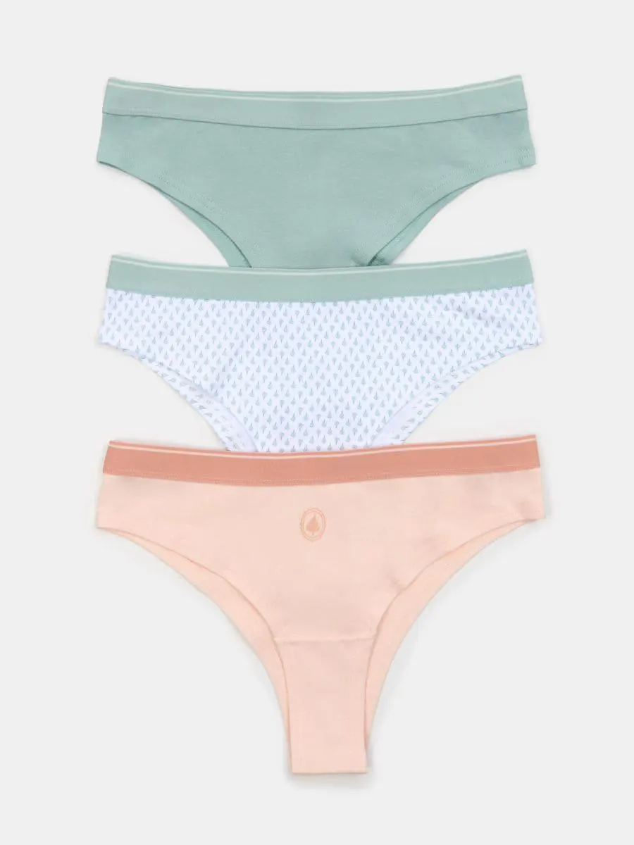 Set de 3 perechi de chiloți cu croială braziliană