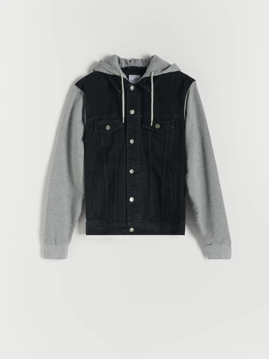 Geacă din denim combinat