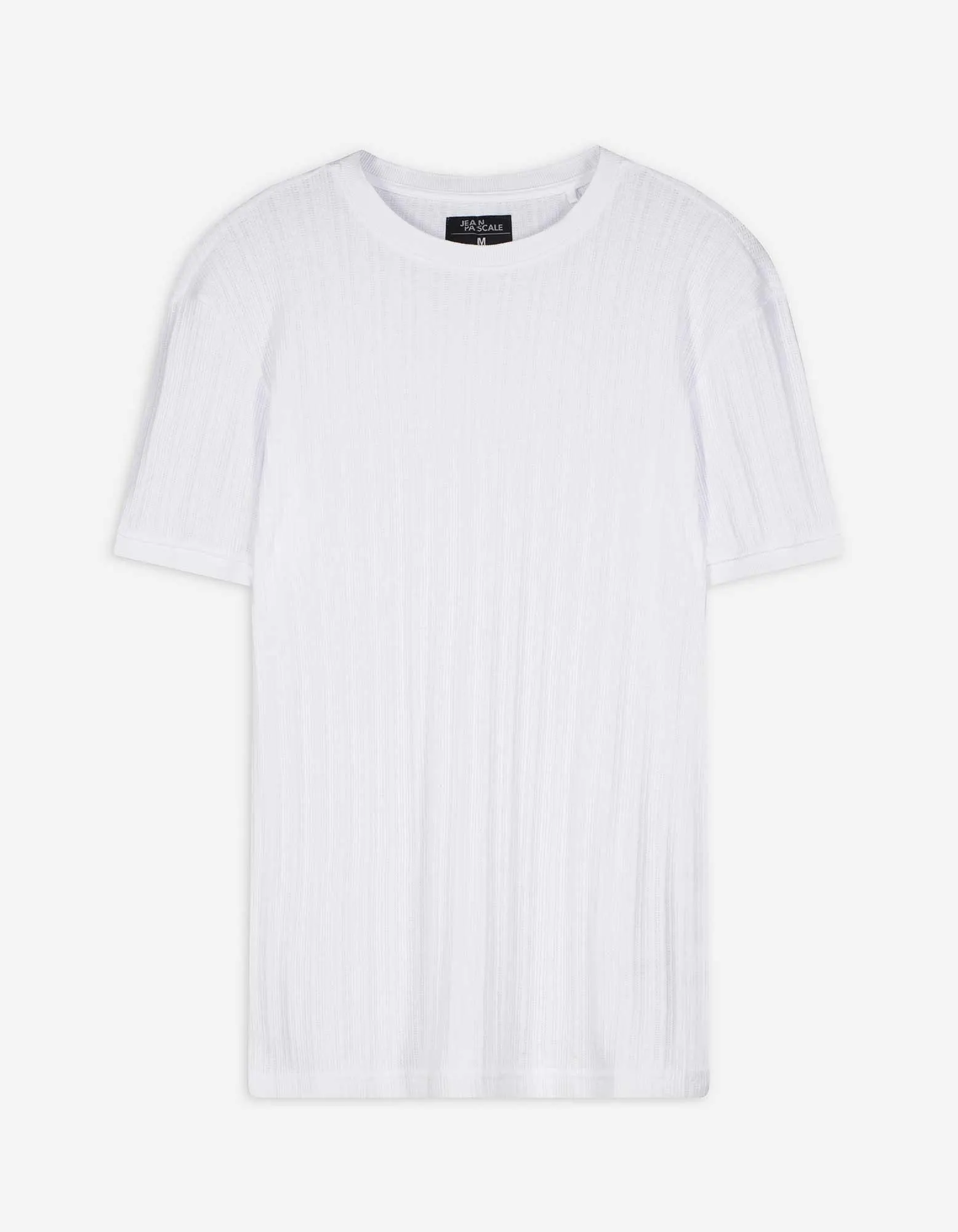 Tricou - Structură cu nervuri - Alb