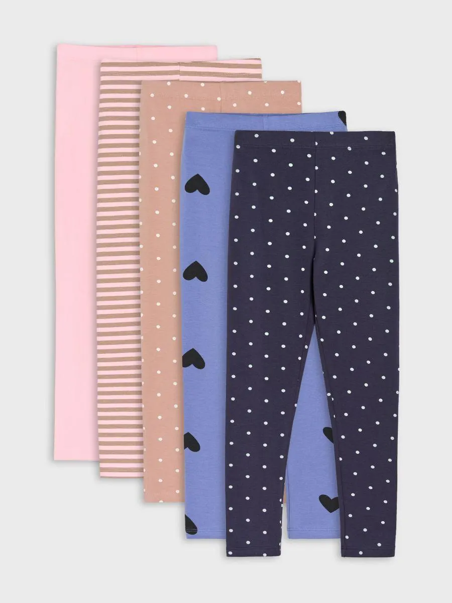 Colanți din bumbac, set de 5 bucăți