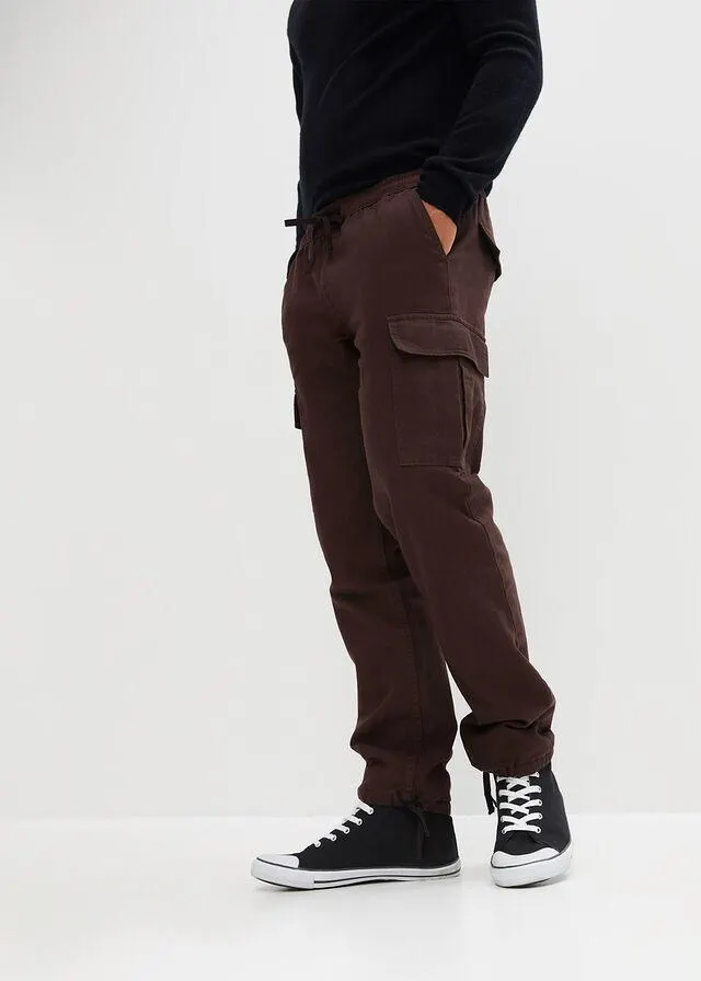 Pantaloni termo cu buzunare cargo, loose fit