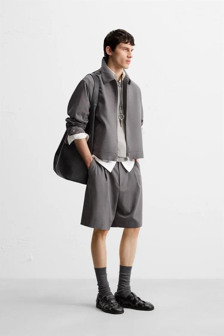 BERMUDE RELAXED FIT CU PLIURI