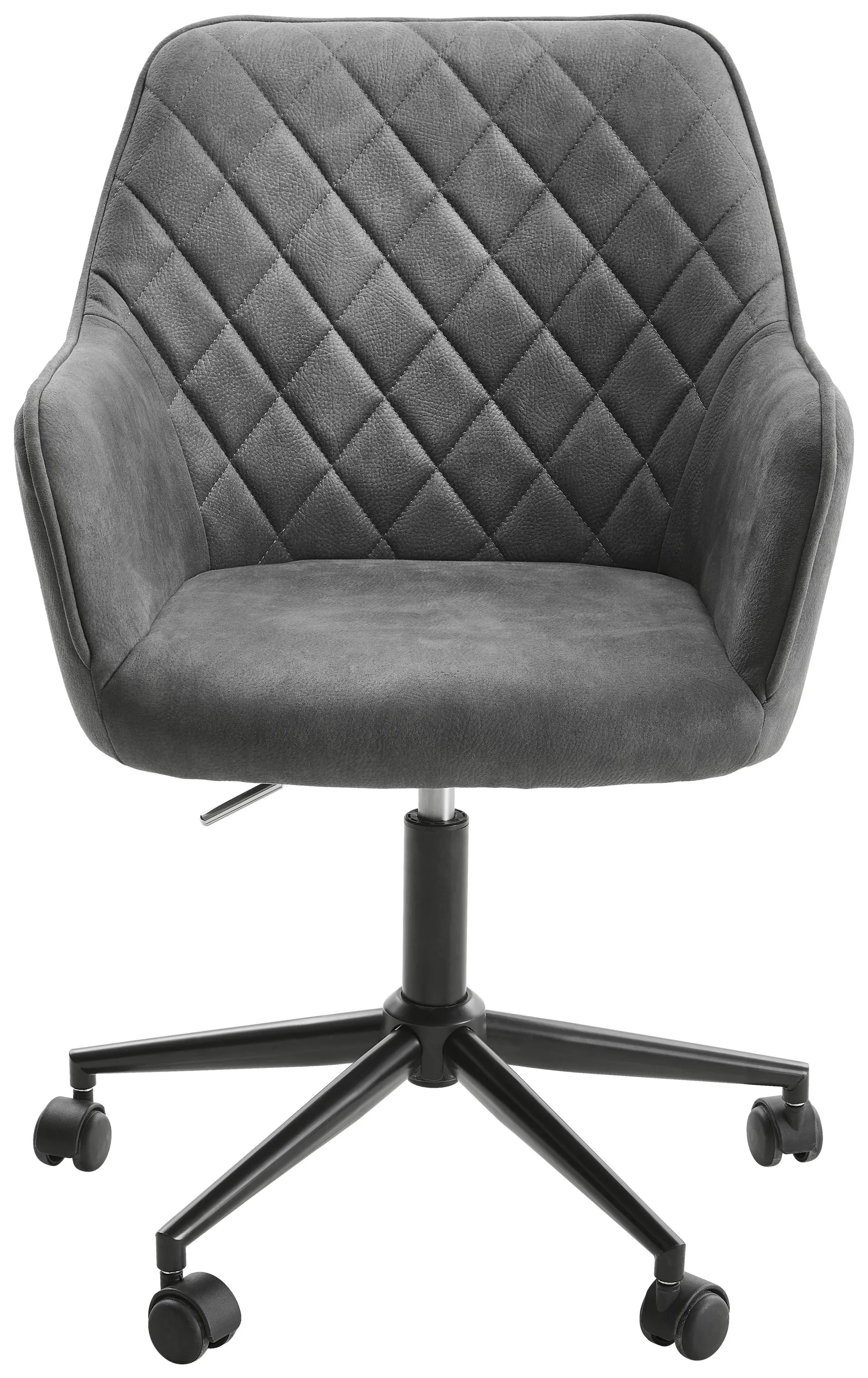 birou in microfibră gri, negru