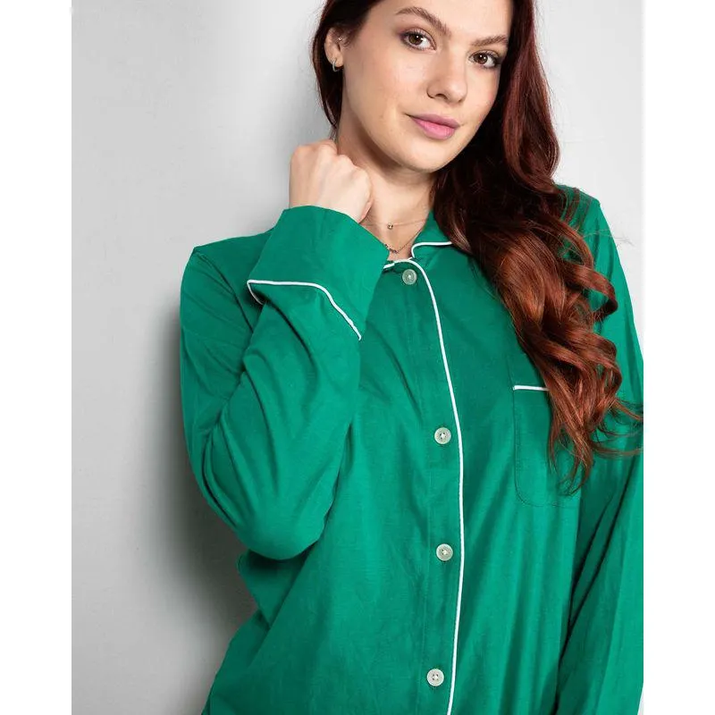 Bluza de pijama din bumbac cu nasturi N240541004