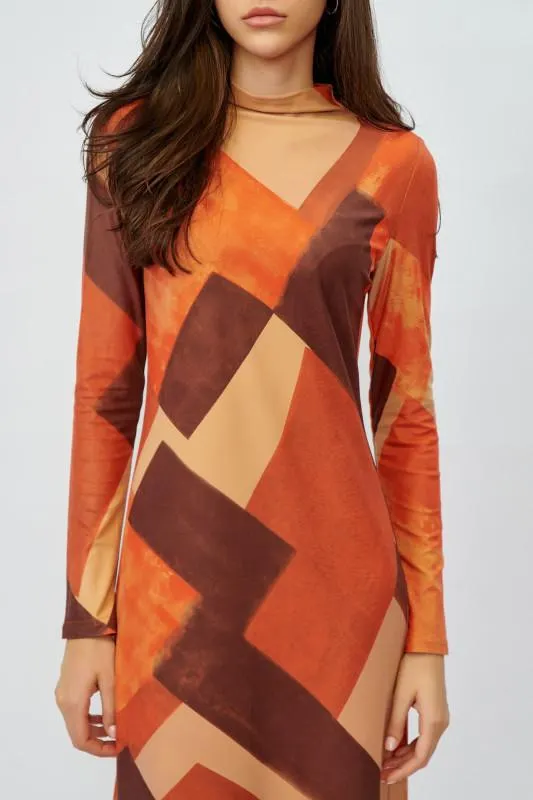 Rochie lunga din tricot orange