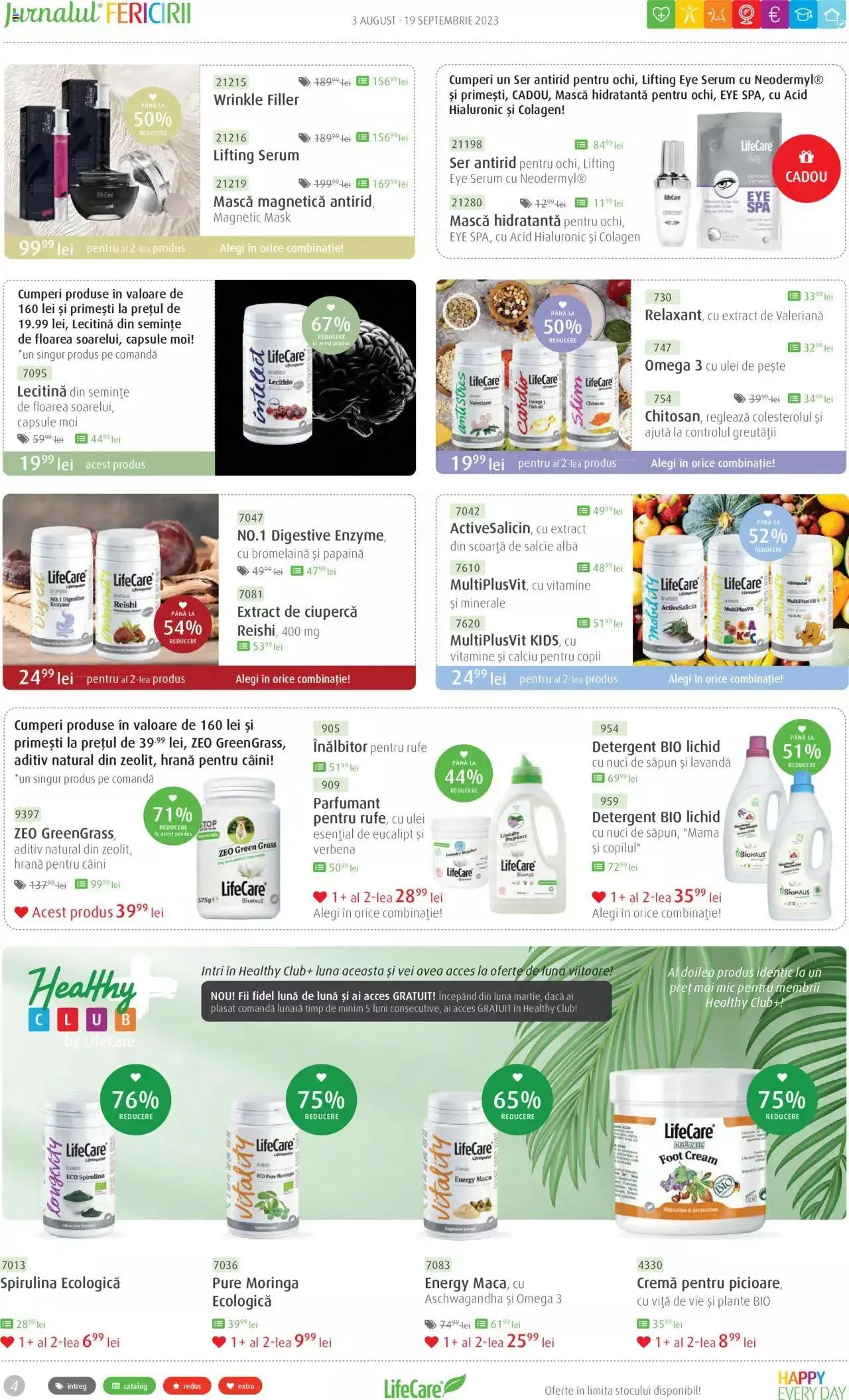 Catalog Life Care catalog - Jurnalul Fericirii August/Septembrie de la 3 august până la 19 septembrie 2023 - Revista Pagina 4