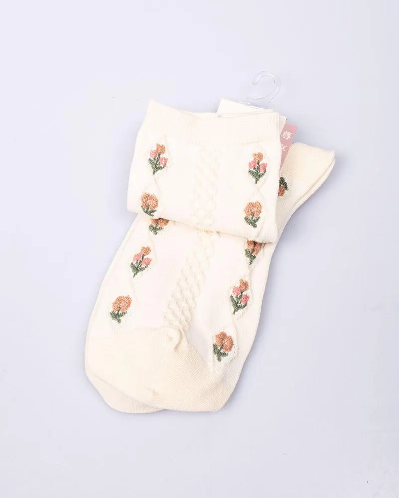 Sosete cu imprimeu floral pentru femei