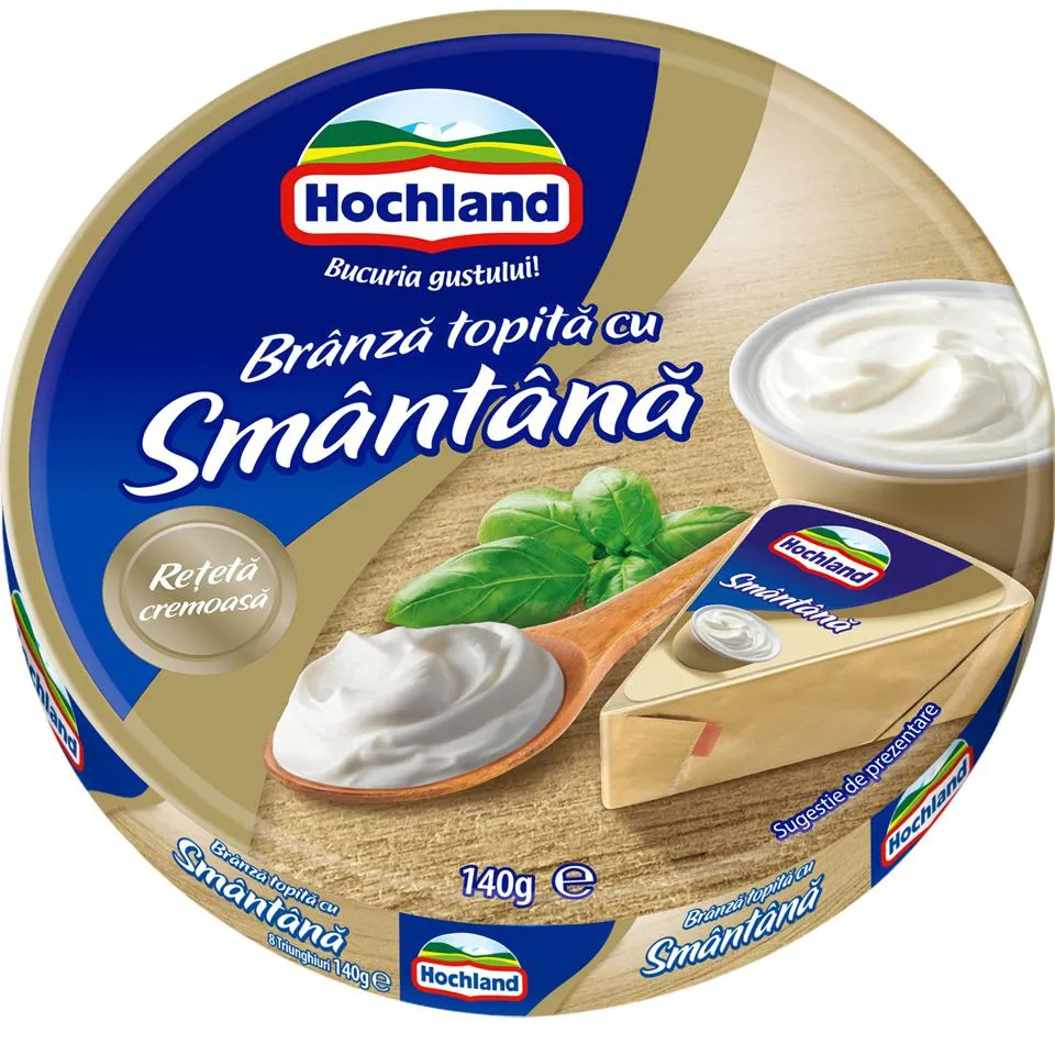 Hochland | Branza topita triunghiuri cu smantana 140g
