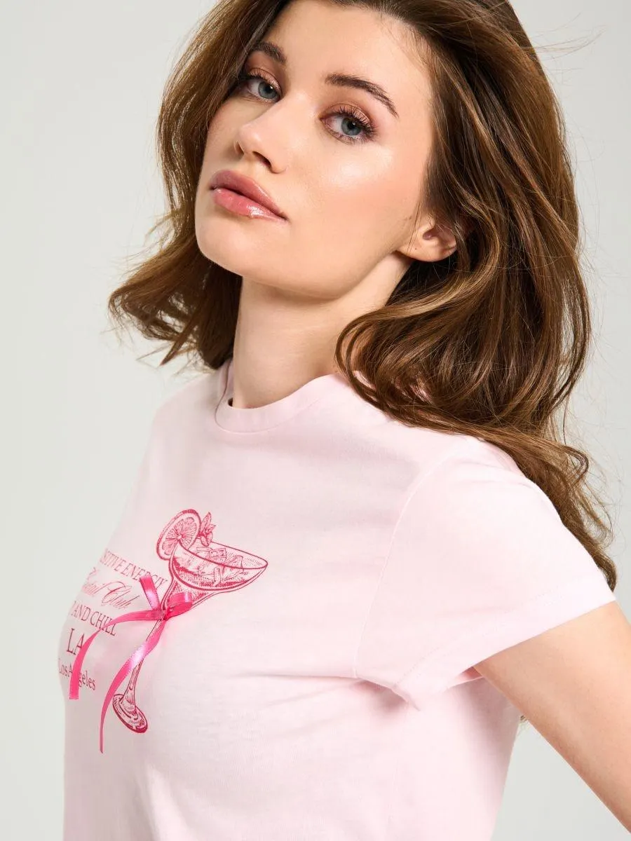 Tricou oversize din bumbac cu imprimeu