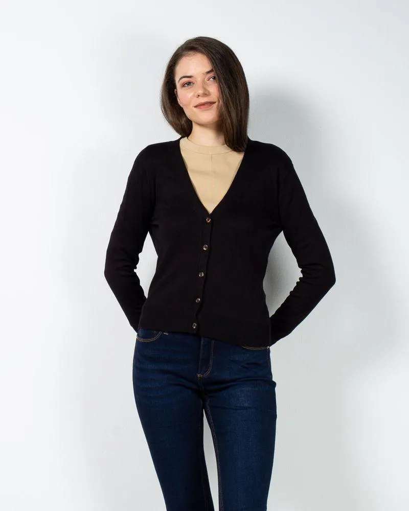 Cardigan uni din tricot fin 23MIS03038