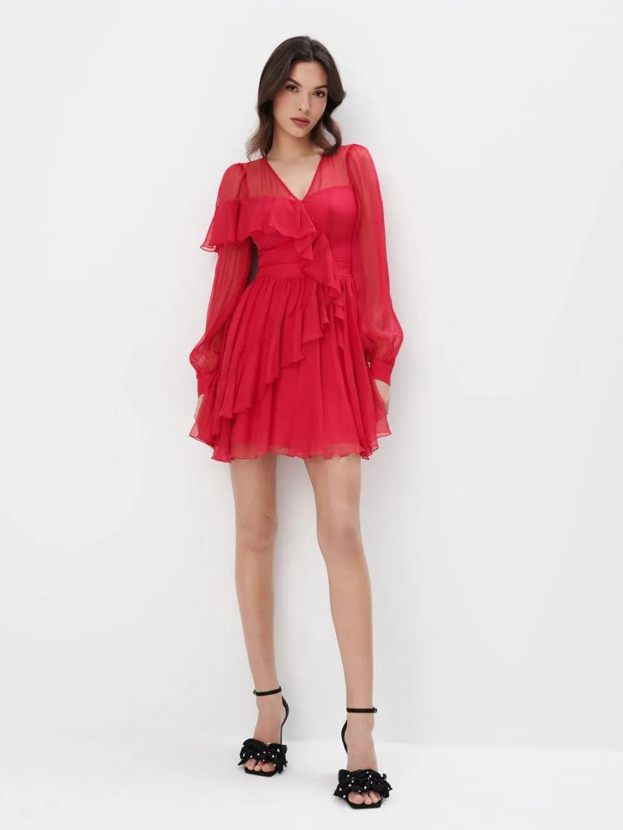 Rochie mini cu volane