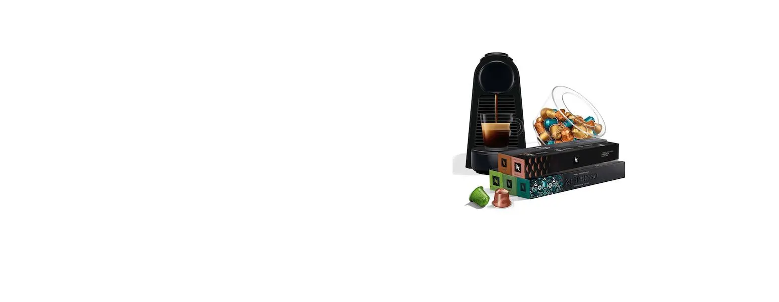 Pachet Essenza Mini D30 Negru, cafea & suport capsule