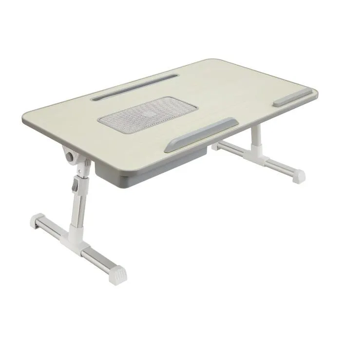 Masa pentru laptop LPD01-18, plianta, lemn natur + argintiu, 60 x 34 x 32.5 cm, 1C