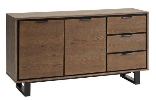 Bufet HORNBORG 3 sert 2 uși stej. închis