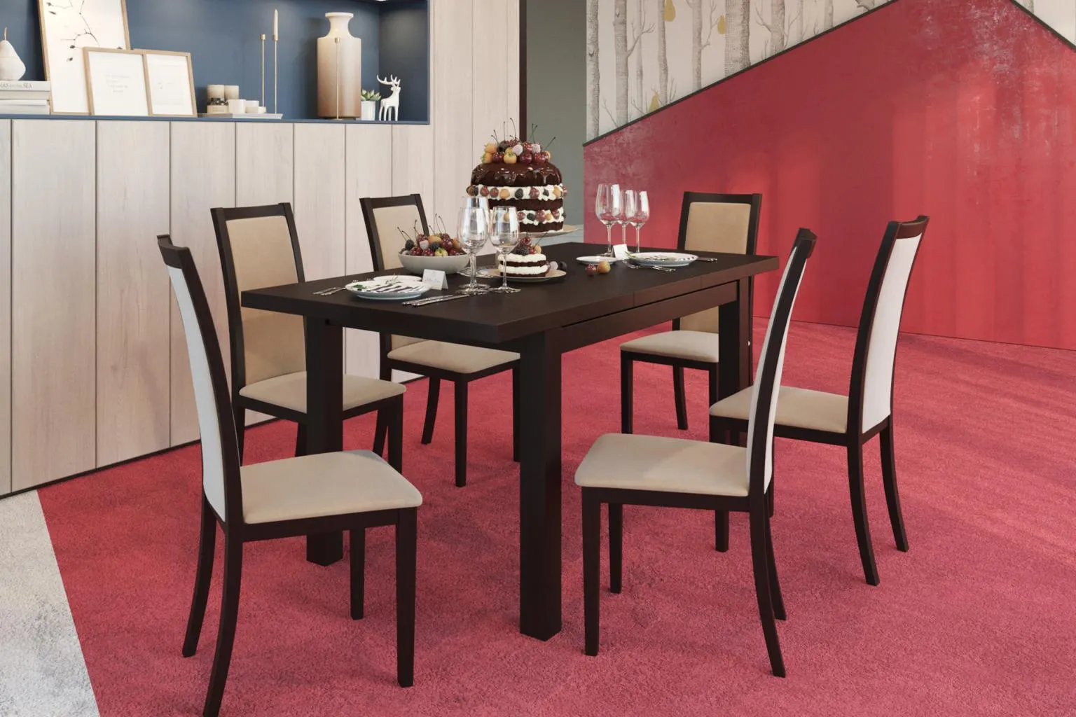 Masă mică Miracco și 6 scaune Arcade