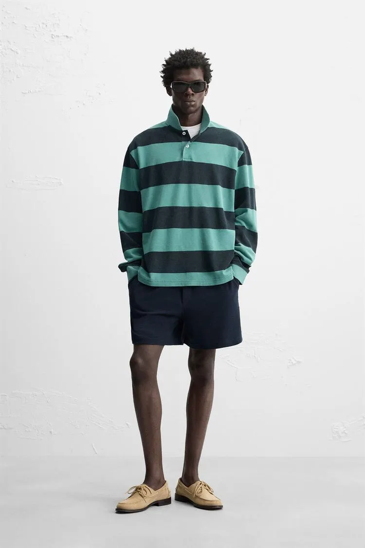 BERMUDE RELAXED FIT CU STRUCTURĂ