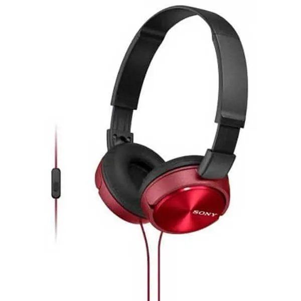 Casti SONY MDR-ZX310APR, Cu Fir, On-Ear, Microfon, rosu