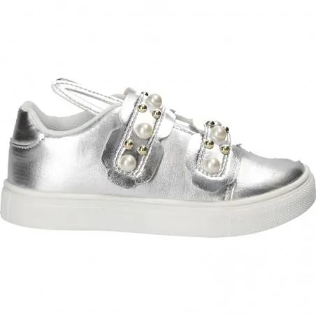 Espadrile iepuras, argintii, pentru fete