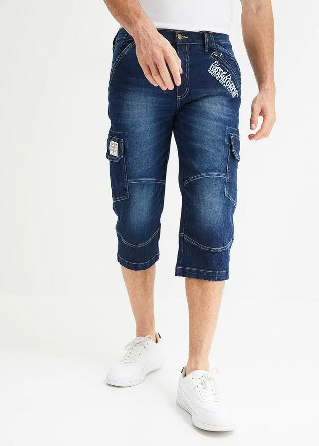 Blugi 3/4 cargo, loose fit