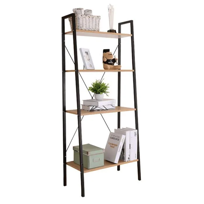 Etajera Thea, PAL, stejar + negru, 60 x 35 x 149 cm, 1C