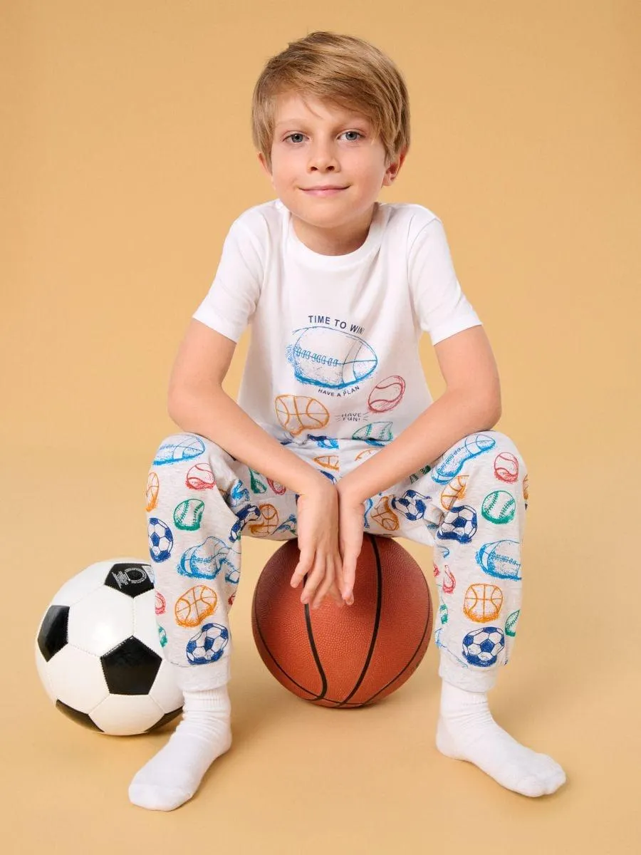 Pijama din două piese, cu conținut ridicat de bumbac