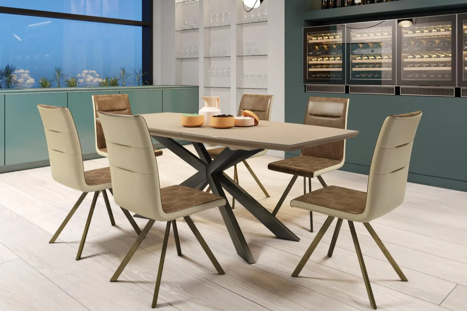 Masă Phoenix și 6 scaune Phoenix