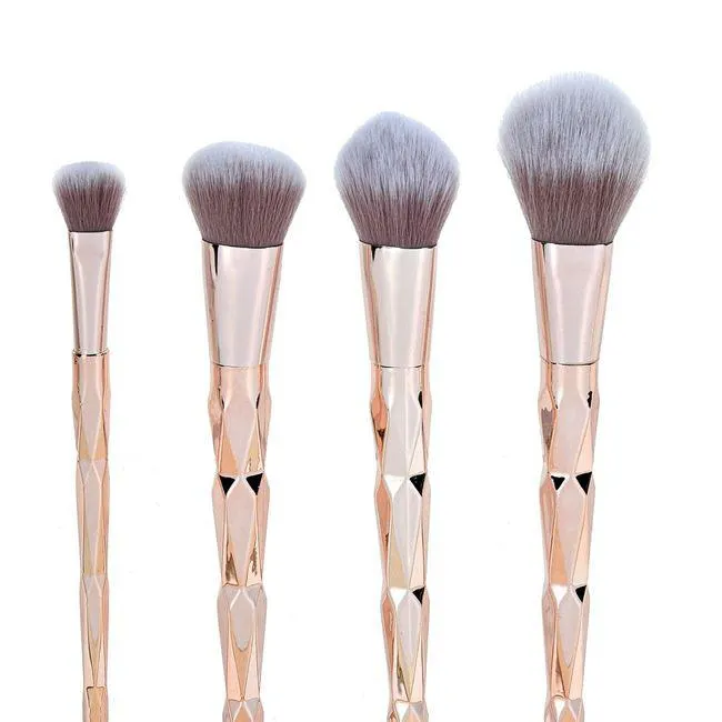 Set Pensule Machiaj Roz Aurii - 4buc