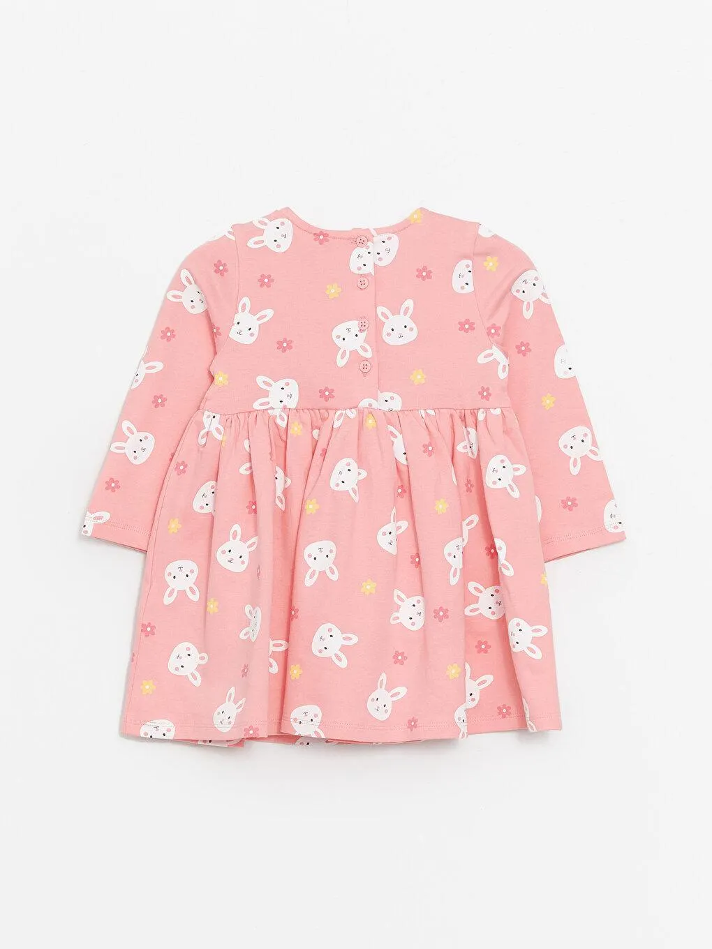 Rochie cu guler rotund cu print pentru fetite