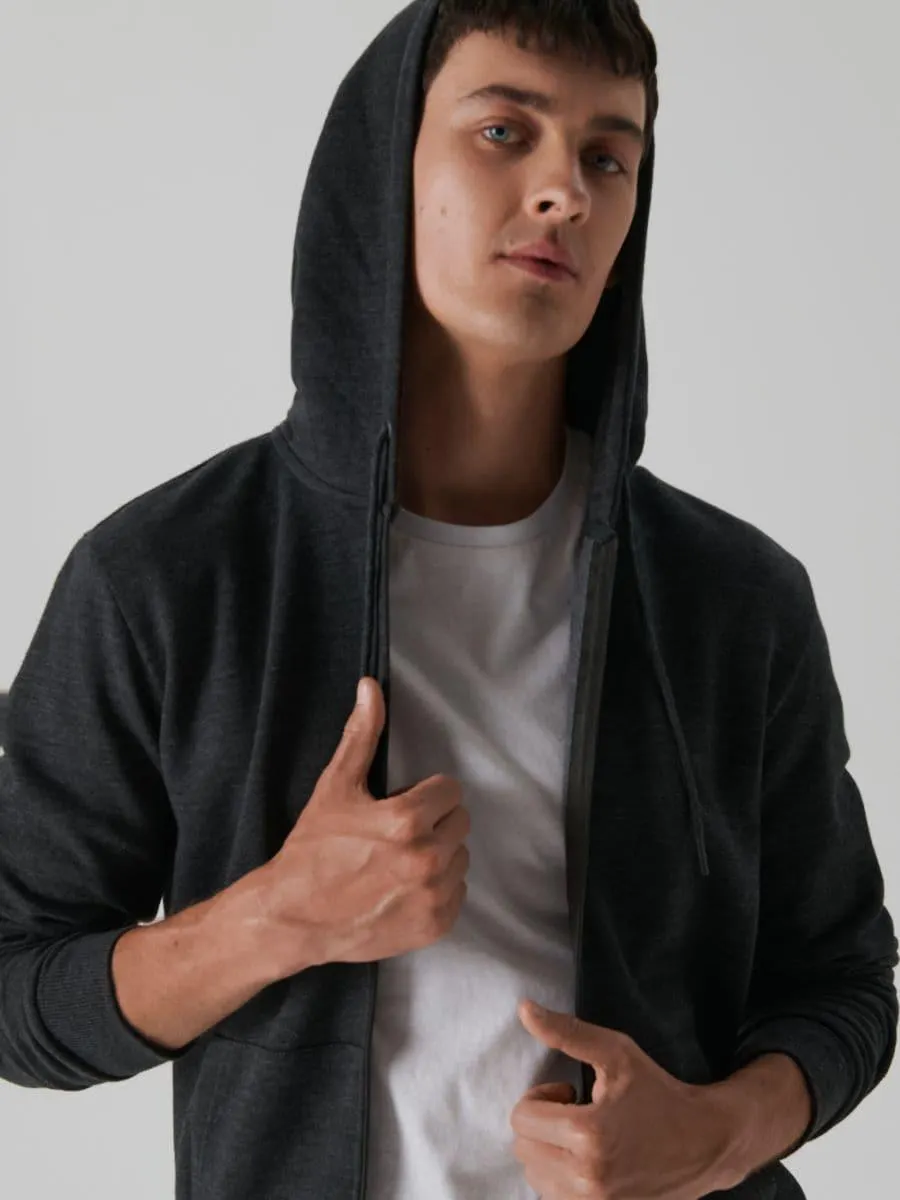 Hanorac basic cu fermoar