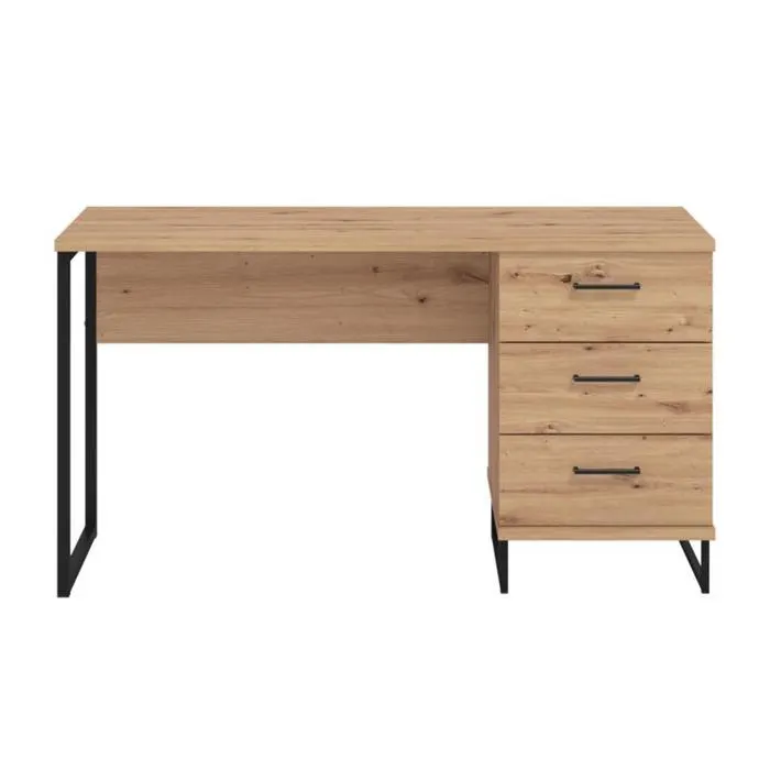 Birou cu sertare Sardinia RS, pentru calculator, stejar artisan, 137.5 x 56 x 75 cm, 1C