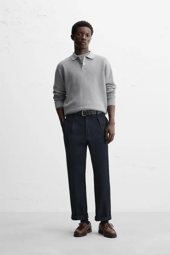 TRICOU POLO DIN TRICOT PERLAT