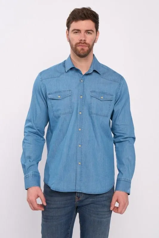 Lee Cooper - Camasa maneca lunga barbat regular cu buzunare