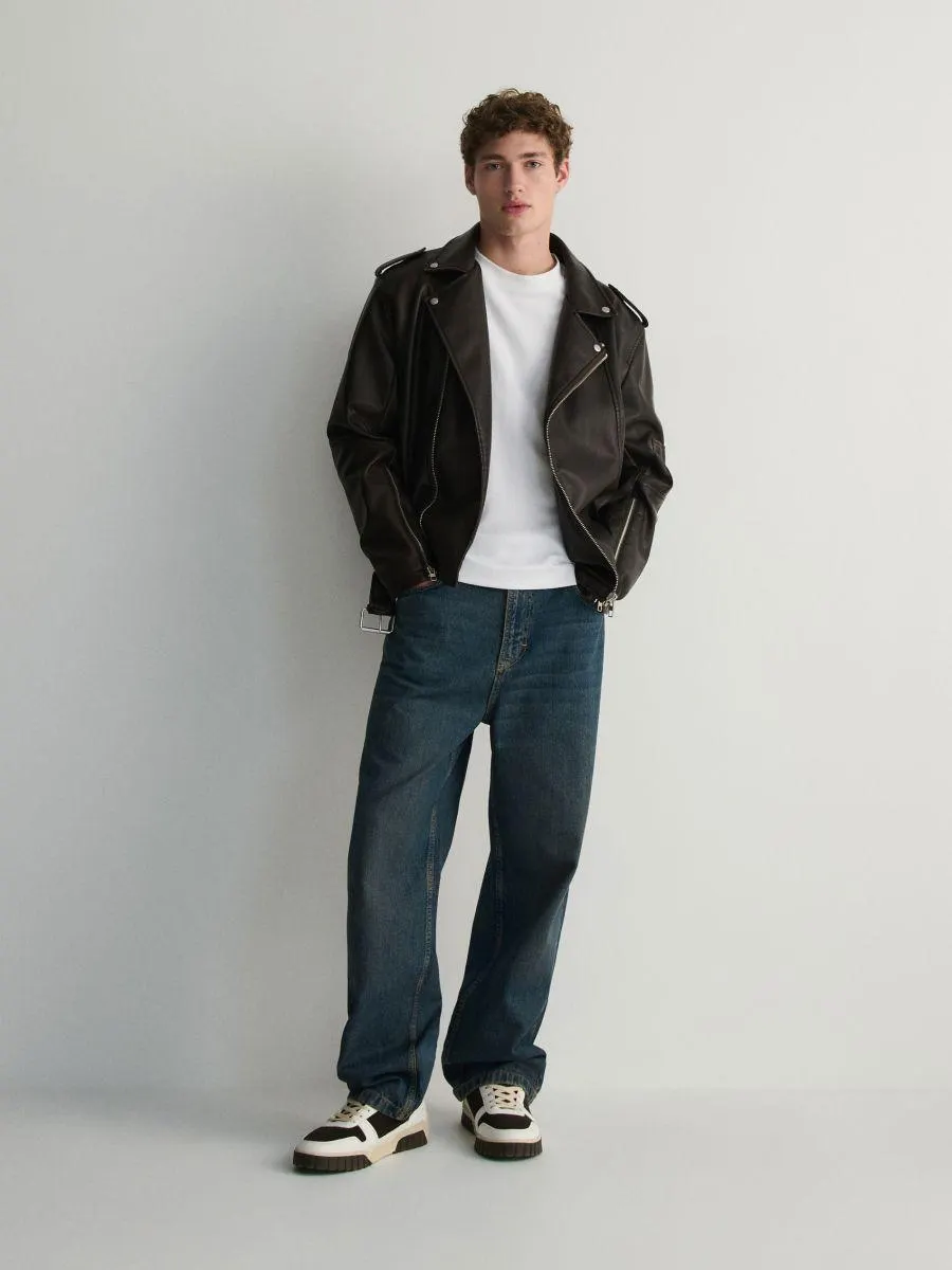 Geacă biker din piele ecologică